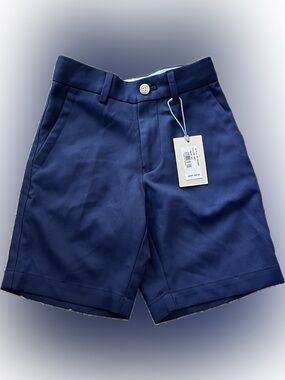 Peter Millar Navy Flat-Front Chino Shorts - NWT